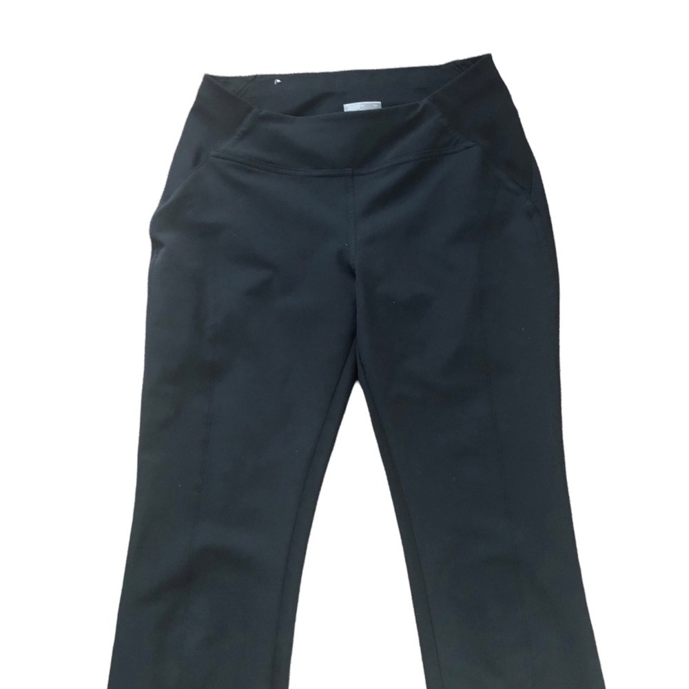 Columbia Omni-Wick Running Cropped Pant Sz XS Black Reflectors Back Zipper
